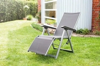 KETTLER Relaxsessel BASIC PLUS; 90x61x111 cm (LxBxH); Sitz anthrazit, Gestell silber