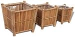 vidaXL 3X Hochbeet Bambus Blumenk&uuml;bel Pflanzk&uuml;bel Blumentrog Blumenkasten