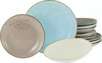 CreaTable Nature Collection - Tellerset 12-tlg; beige/grau/hellblau