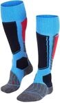 FALKE Damen Skisocken SK1 Comfort W Kh Wolle Funktionsmaterial warm dick 1 Paar, Blau