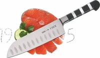 F. Dick Santoku mit Kullen 1905; Klingenl&auml;nge 18 cm, 30 cm (L); silber/schwarz