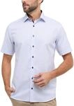 eterna Kurzarm Hemd Modern Fit Fantasiebindung Strukturiert- Gr. W 40, Hellblau