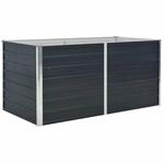 vidaXL Hochbeet aus verzinktem Stahl 160x80x77 cm, Anthrazit, wetterfest,