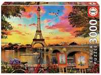 Educa - Puzzle 3000 Teile für Erwachsene | Sonnenuntergang in Paris, 3000 Teile