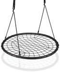 Relaxdays Nestschaukel mit Netz, &Oslash;120cm, schwarz | Garten Tellerschaukel f&uuml;r Kinder