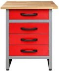 Ondis24 Werkbank rot Werktisch mit 4 Schubladen 60 x 60 cm Arbeitsh&ouml;he 85 cm