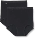 Sloggi Damen Unterhose Basic+ Maxi , 2-Pack, 38, Schwarz