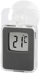 Fensterthermometer f&uuml;r innen und au&szlig;en, digital, 7,5 x 4,6 cm, Grau
