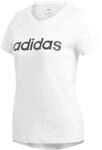 adidas Damen W E Lin Slim T T-shirt, white/Black, M