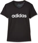 adidas Damen T-Shirt Essentials Linear Slim, Black/White, M, DP2361
