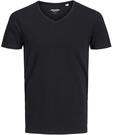 JACK & JONES Herren T-Shirt 12059219 Basic V-Neck Tee, Gr. 48 (S), Schwarz (Black)