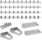 ADB Lochblech Hakensortiment 45-teilig - pulverbeschichtet, RAL 9006, f&uuml;r 10x10 mm
