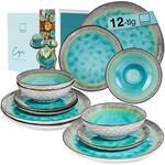 S&Auml;NGER | Geschirrset Capri 12 tlg, Teller Set 4 Personen, Steingut Geschirr inkl.