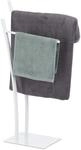 Relaxdays Handtuchst&auml;nder mit 2 Stangen, Freistehender Handtuchhalter eckig,