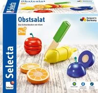 Selecta 62070 Obstsalat, Klett und Schneidespielzeug aus Holz, 11 Teile,