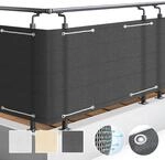 Sol Royal SolVision Balkon Sichtschutz HB2 HDPE blickdichte Balkonumspannung 90x300