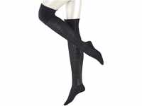 FALKE Damen Overknee-Socken No. 3 W OK Wolle lang einfarbig 1 Paar, Schwarz (Black