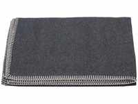 Decke aus Baumwolle 140 x 200 cm Kuscheldecke mit Zierstich weich, anthrazit