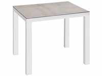 Best Houston 90x90 cm Weiss/Silber Esstisch, Gartentisch, Tisch, Aluminium