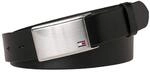 Tommy Hilfiger Herren G&uuml;rtel Plaque Belt 3,5 cm Lederg&uuml;rtel, Schwarz (Black), 80 cm