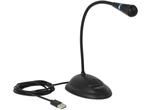 DELOCK 65871 USB-Mikrofon mit Standfu&szlig; & Mute/On&Off-Taste 1.7m, Schwarz