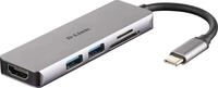 D-Link DUB-M530 USB Typ C Hub 5 in 1 USB C Adapter mit HDMI 4K und 1080p 2 USB
