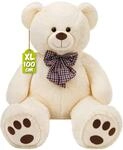 monzana&reg; Teddyb&auml;r L - XXXL 50-175cm Weiches Fell Schleife Tatzendruck Geschenk