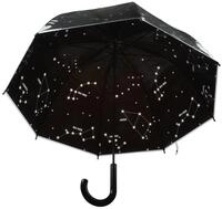 Esschert Fallen Fruits Regenschirm Transparent Stars schwarz