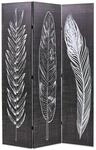 vidaXL Raumteiler klappbar 120 x 170 cm Federn Schwarz-Wei&szlig;