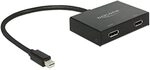Delock 87695 DISPLAYPORT 1.2 Splitter 1 X Mini DISPLAYPORT IN 2 X DISPLAYPORT...