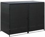 vidaXL M&uuml;lltonnenbox 2er Poly Rattan Ger&auml;tebox M&uuml;llbox M&uuml;lltonnenverkleidung