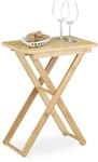 Relaxdays Beistelltisch klappbar, Bambus Holz, Klapptisch klein, rechteckig, HBT: ca.