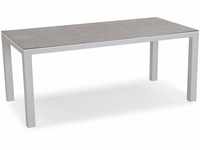 Best Houston 160x90 cm Silber/anthrazit Esstisch, Gartentisch, Tisch, Aluminium