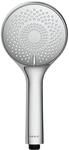WENKO Duschkopf &Oslash; 11 cm, Kunststoff, Chrom | Handbrause mit 3 Strahlarten,