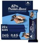 Multipower 53% Protein Boost &ndash; 20 x 45 g Protein Riegel Cookies & Cream mit 53%