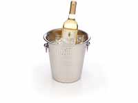 BarCraft Champagner-Eimer, Edelstahl-Weinkühler-Halter mit gehämmerter Oberfläche,
