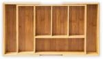 Relaxdays Besteckkasten ausziehbar HBT 5 x 48,5 x 28 cm Besteckeinsatz aus Bambus mit