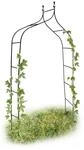 Relaxdays Rankbogen Metall geschwungen 240 cm, royaler Rosenbogen mit Spitze,
