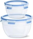 EMSA Clip & Close Frischhaltedosen-Set, rund, 1,1 L+ 2,6 L, Aufbewahrungsboxen, 100