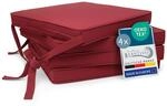 Beautissu Loft SK Stuhlkissen 45x40 cm Rot - 4er Set Stuhlpolster mit B&auml;ndern