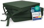 Beautissu Loft SK Stuhlkissen 45x40 cm Gr&uuml;n - 4er Set Stuhlpolster mit B&auml;ndern