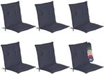 Beautissu 6er Set Niedriglehner Auflage Gartenstuhl 100x50x6 cm Loft NL - Sitzkissen