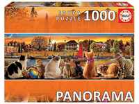 Educa 18001, Katzen am Quai, 1000 Teile Panorama Puzzle für Erwachsene und Kinder ab