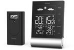 Hama Wetterstation Funk mit Au&szlig;ensensor &bdquo;Black Line (mit Wettervorhersage, misst