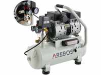 Arebos Flüsterkompressor 500W Kompressor | Druckluft Kompressor 12l | Ölfrei...