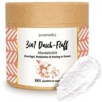 puremetics 3in1 Dusch-Fluff Mandelmilch mit Zuckerpeeling, 250g Duschgel, Peeling und