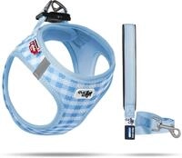 Vest Harness Air-Mesh Skyblue-Caro 3XS & Leash M