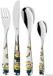 WMF Minions Kinderbesteck Set 4-teilig, Kinderbesteck Edelstahl, Besteck Kinder ab 3