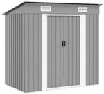 vidaXL Ger&auml;tehaus Metall Grau Ger&auml;teschuppen Gartenhaus Garten Schuppen Lager