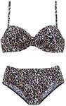 Lascana Damen B&uuml;gel-Bikini | trendig bedruckt, mit verstellbaren Tr&auml;gern,...